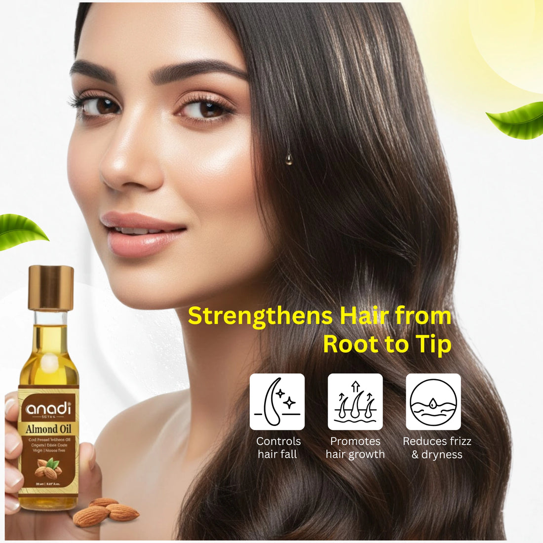 Almond Oil 20 ml | Pure Cold Crushed Oil | Thicker & Unrefined