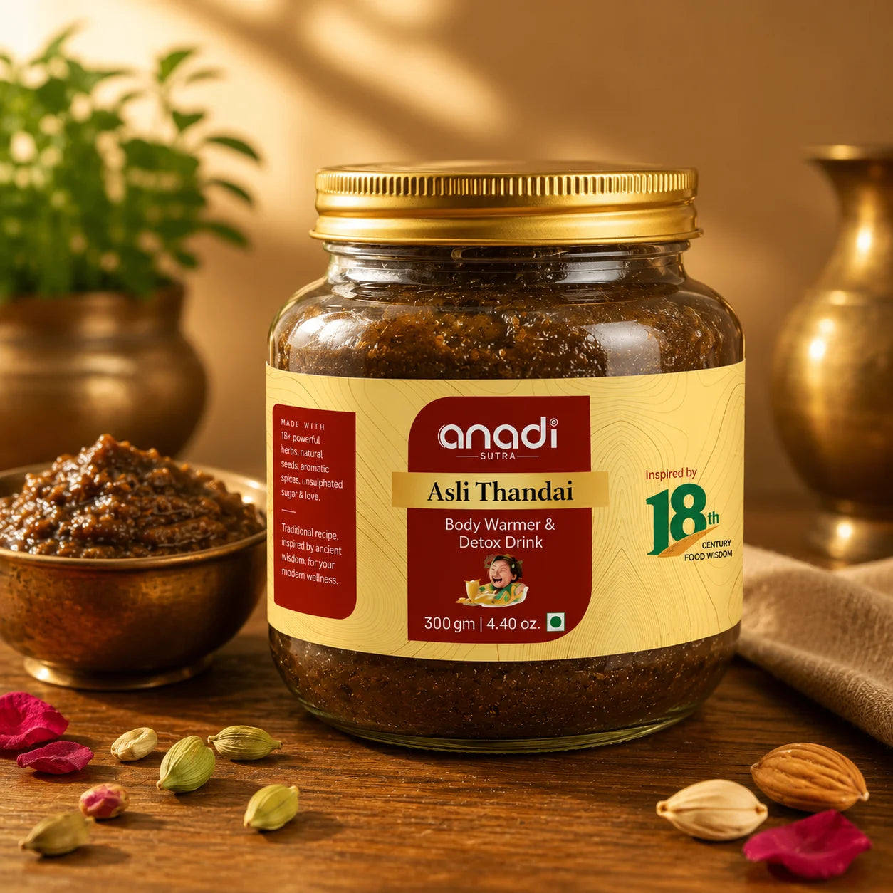 Thandai detox drink jar, 300 g, amber spice mix, gold cap
