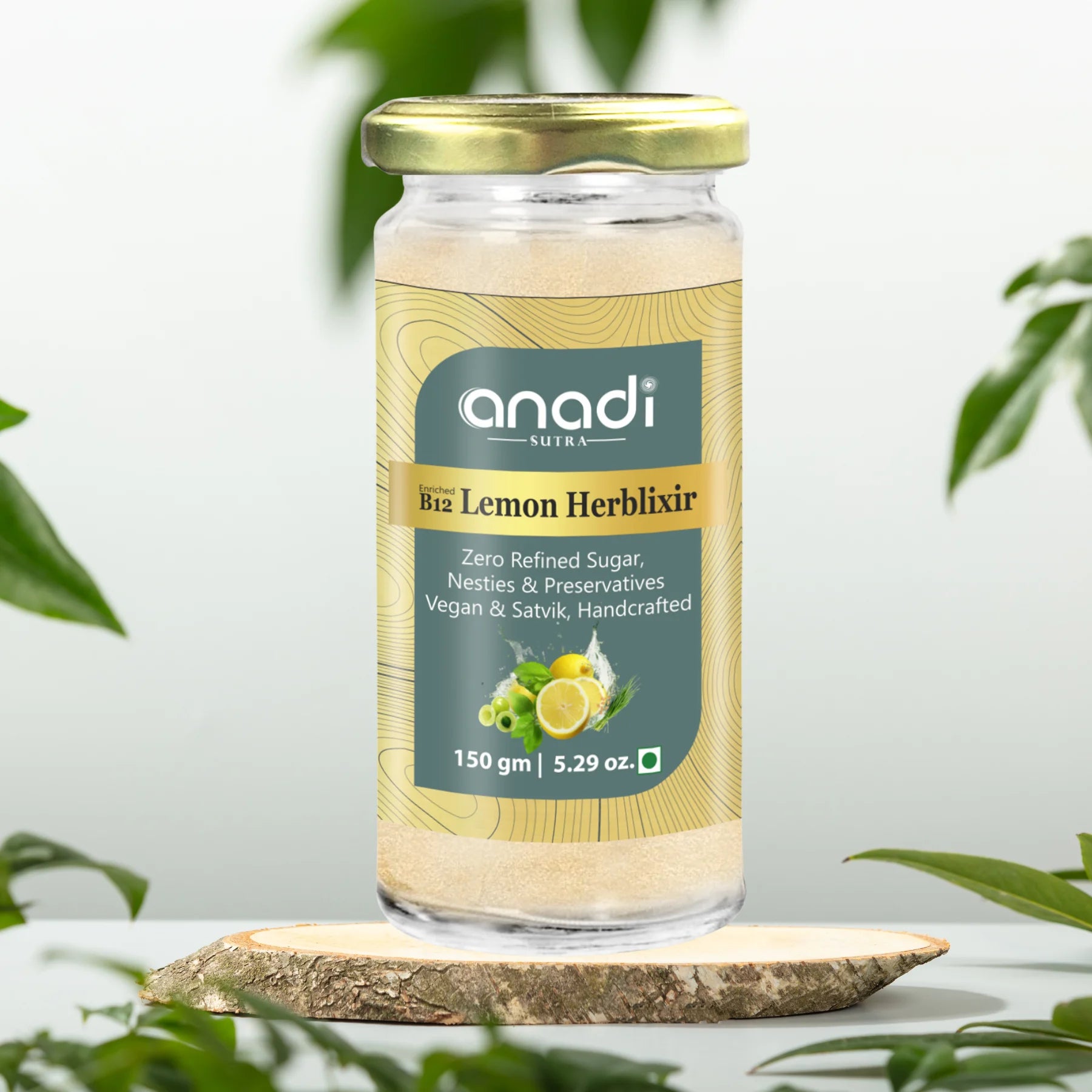 B12 Herblixir Lemon Juice 150 gm | Use of Spray dried Lemon Powder (Maltodextrin), Black Salt, Desi Khand | Known to boost B12 levels