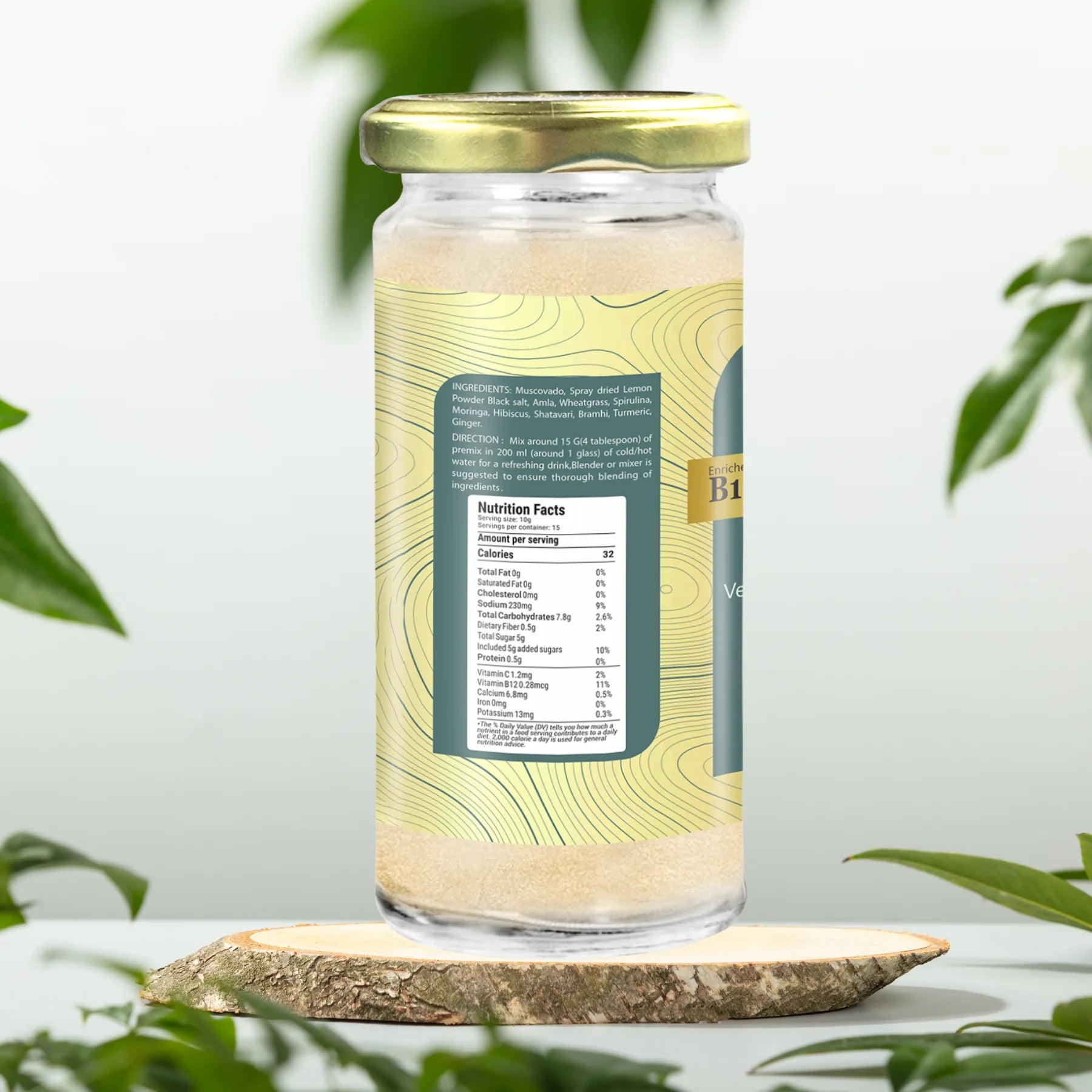 B12 Herblixir Lemon Juice 150 gm | Use of Spray dried Lemon Powder (Maltodextrin), Black Salt, Desi Khand | Known to boost B12 levels