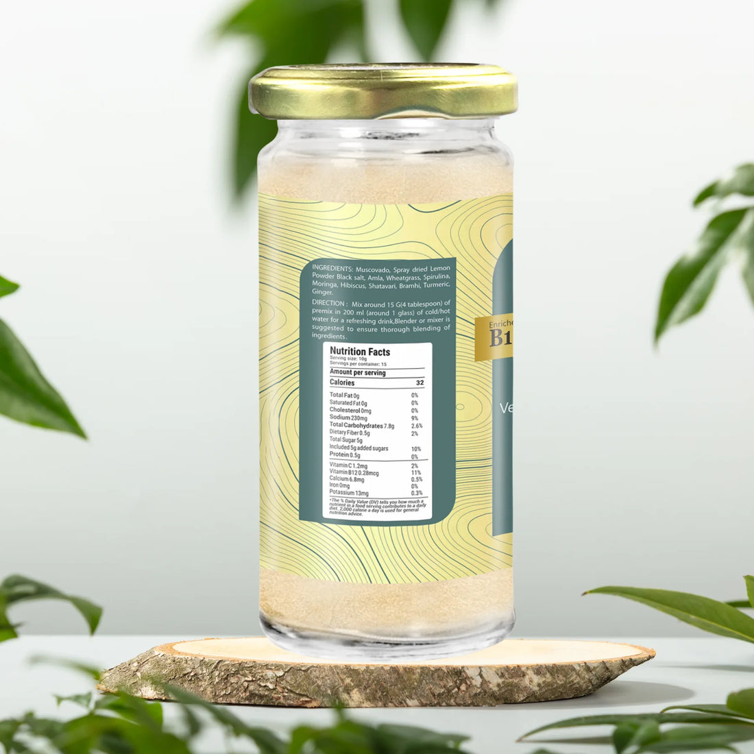 B12 Herblixir Lemon Juice 150 gm | Use of Spray dried Lemon Powder (Maltodextrin), Black Salt, Desi Khand | Known to boost B12 levels