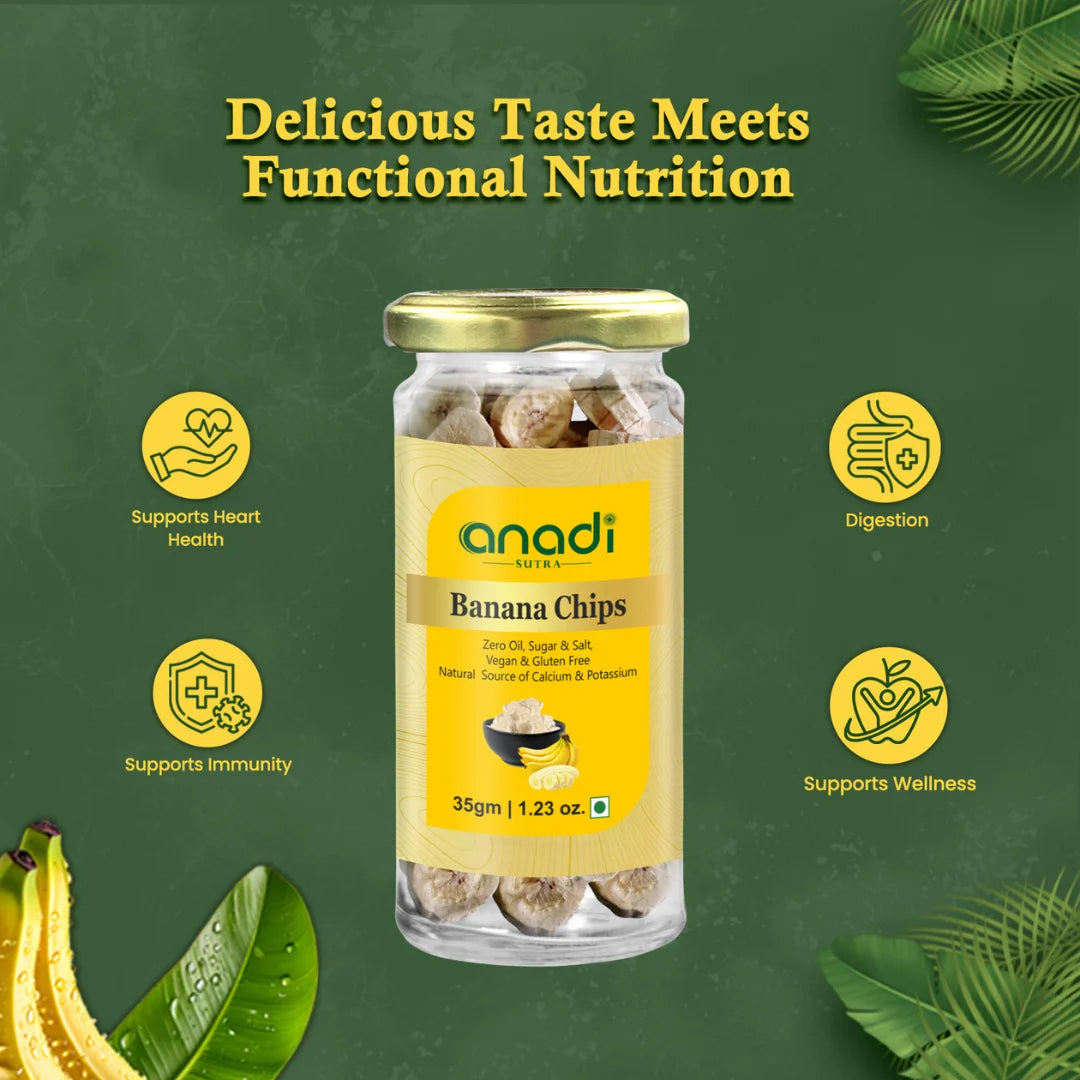 Banana Chips 35 gm | Freeze Dried | 100% Natural Banana Fruit / Kela Chips | No Added Sugar | Vegan & Gluten-Free