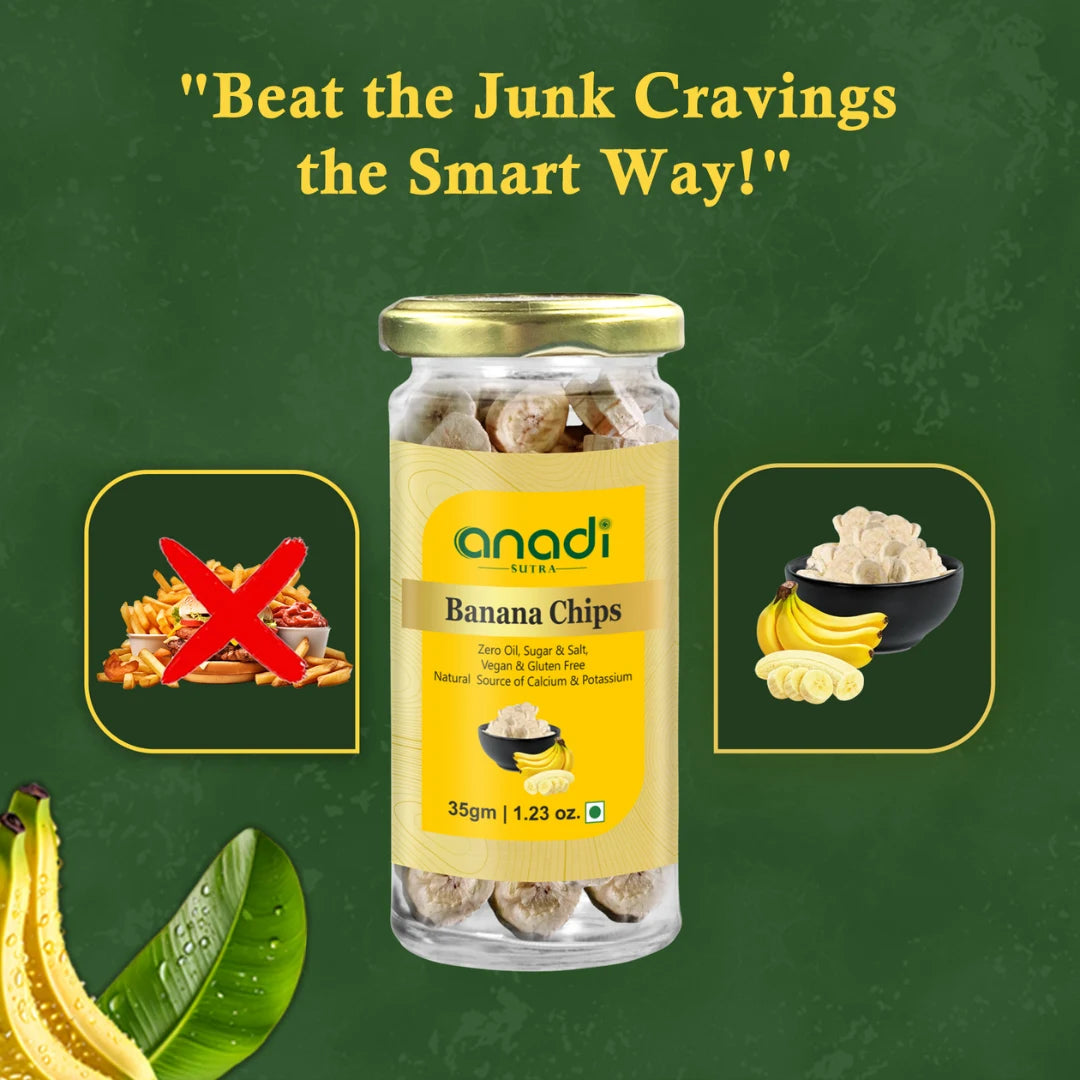 Banana Chips 35 gm | Freeze Dried | 100% Natural Banana Fruit / Kela Chips | No Added Sugar | Vegan & Gluten-Free