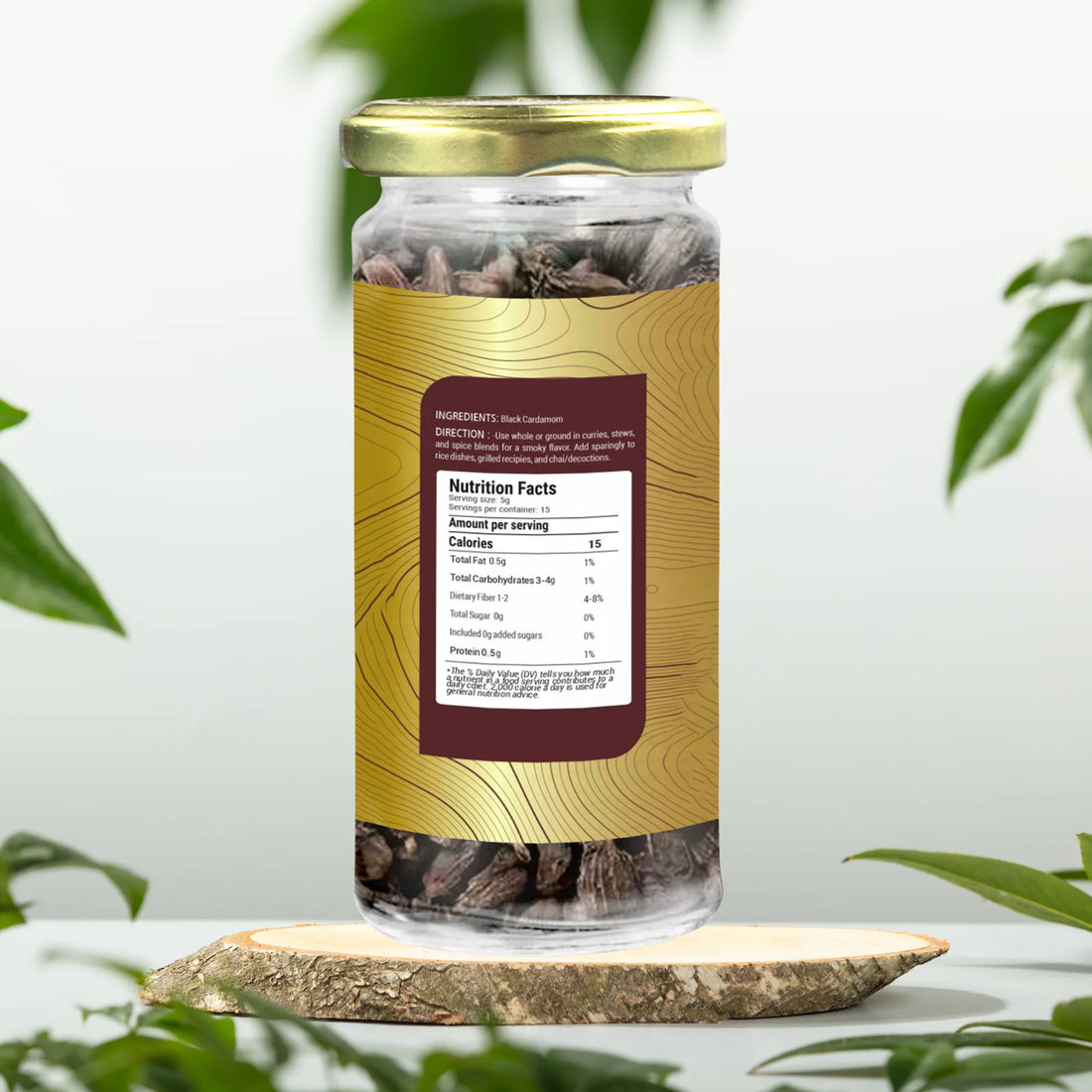 Black Cardamom 75 gm | Badi Elaichi | 100% Natural | Smokey Aroma