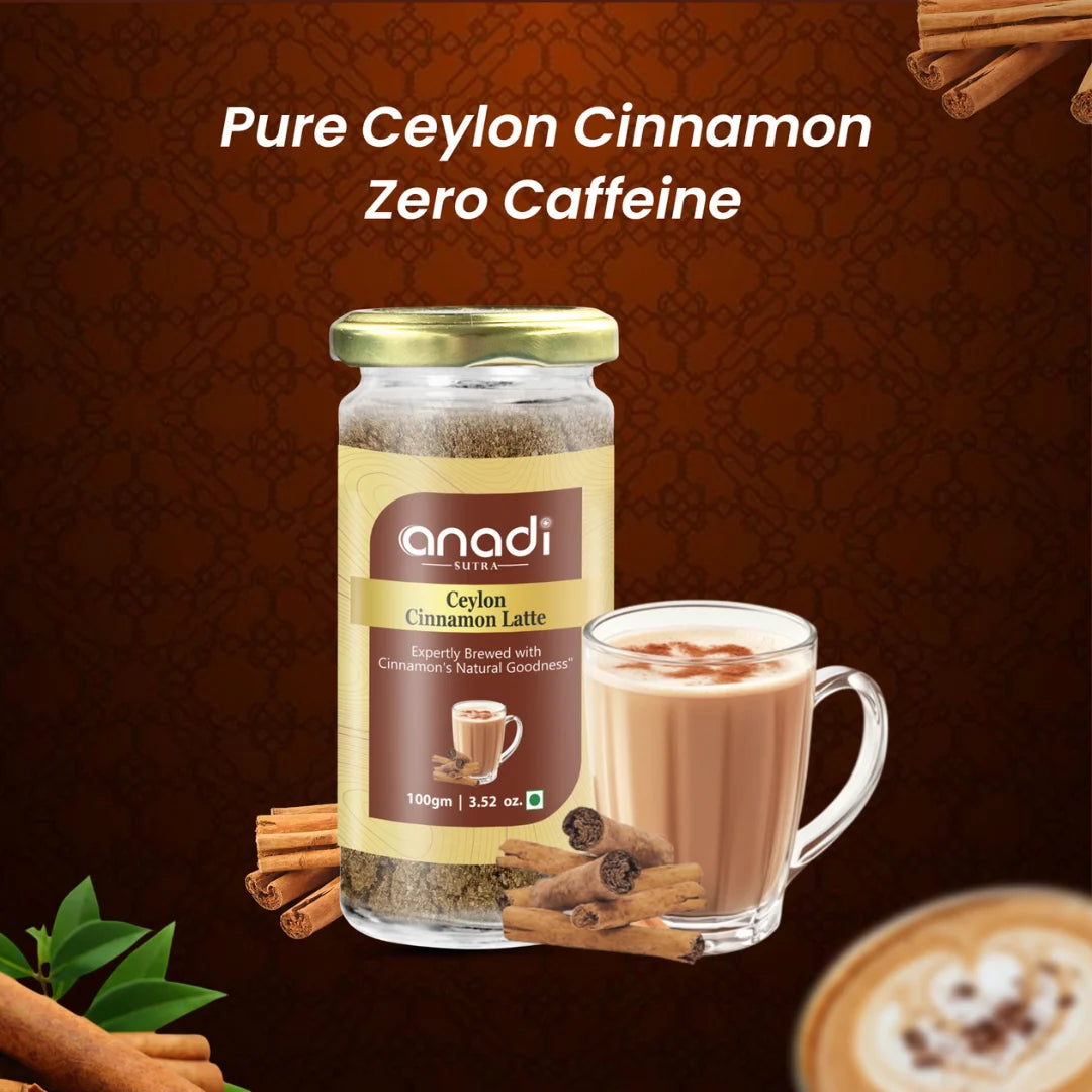 Cinnamon Latte 100 gm | Caffeine Free Vedic Blend | Milk Masala | Superior Quality Srilankan Ceylon Cinnamon