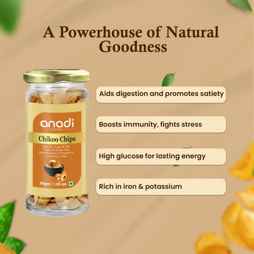 Chikoo Chips 30 gm | Freeze Dried | 100% Natural Sapota Fruit Chips | No Added Sugar | Vegan & Gluten-Free