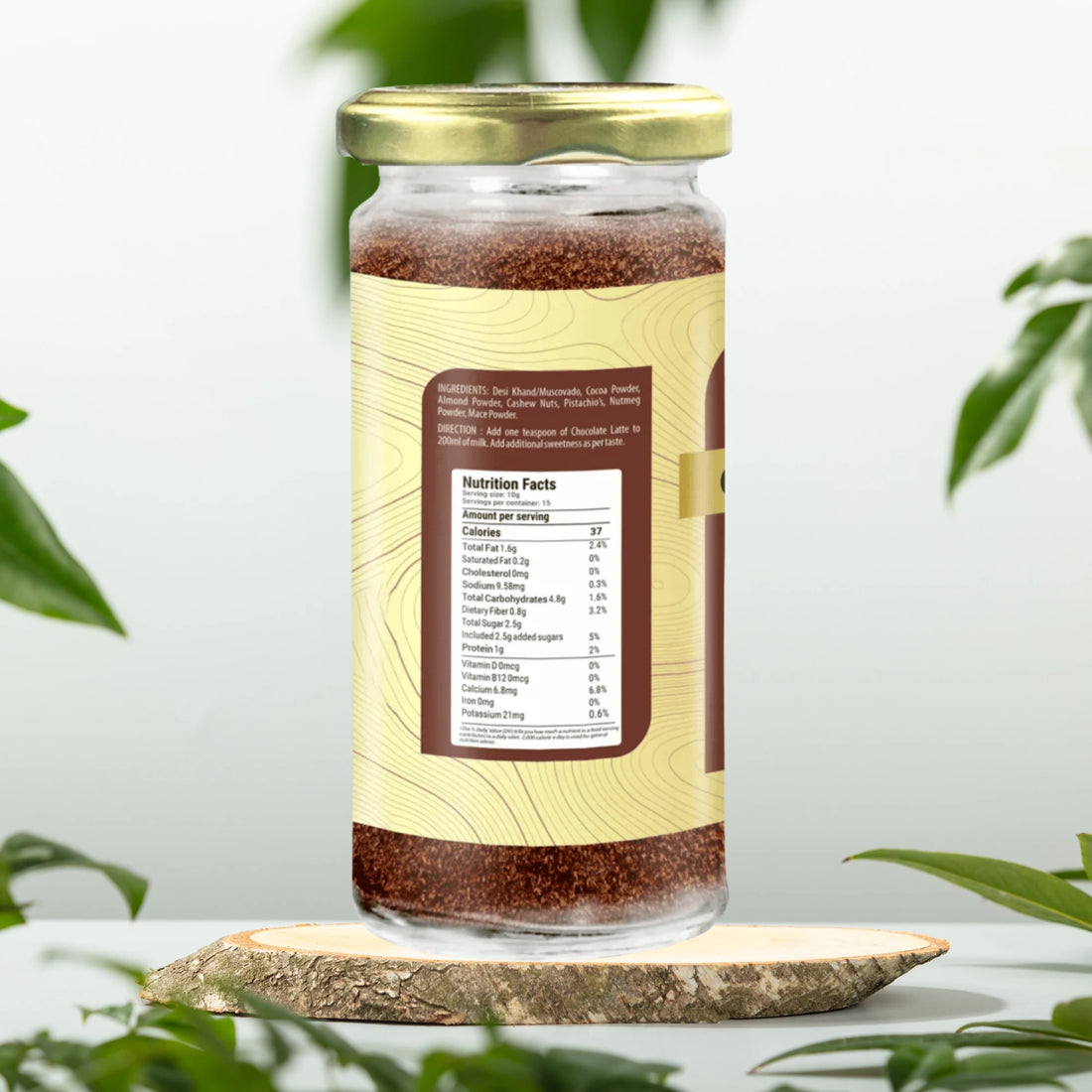 Chocolate Latte 150 gm | Caffeine Free Vedic Blend | Milk Masala | Superior Quality Spices, Mamra Almonds | Goodness of Muscovado