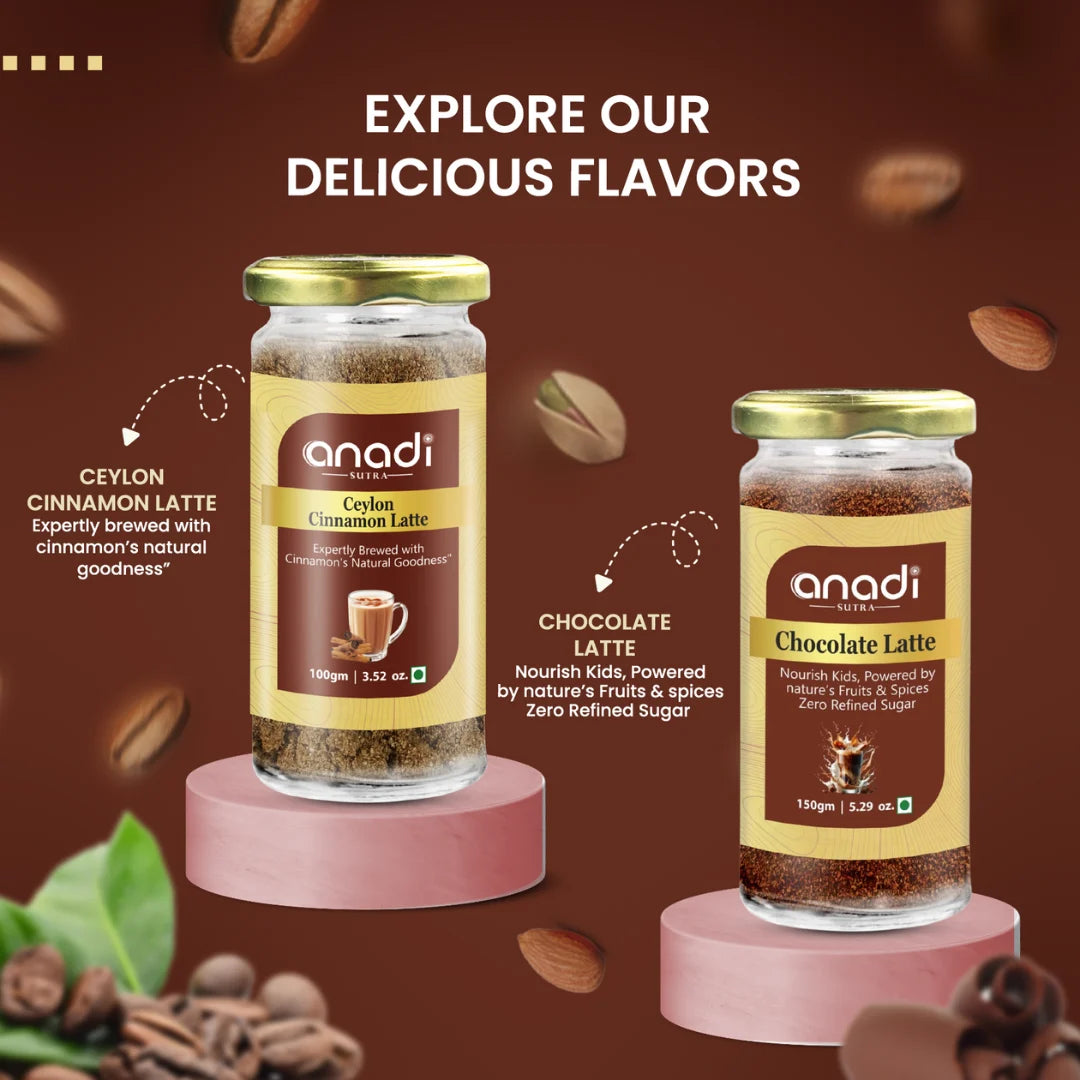 Cinnamon Latte 100 gm | Caffeine Free Vedic Blend | Milk Masala | Superior Quality Srilankan Ceylon Cinnamon