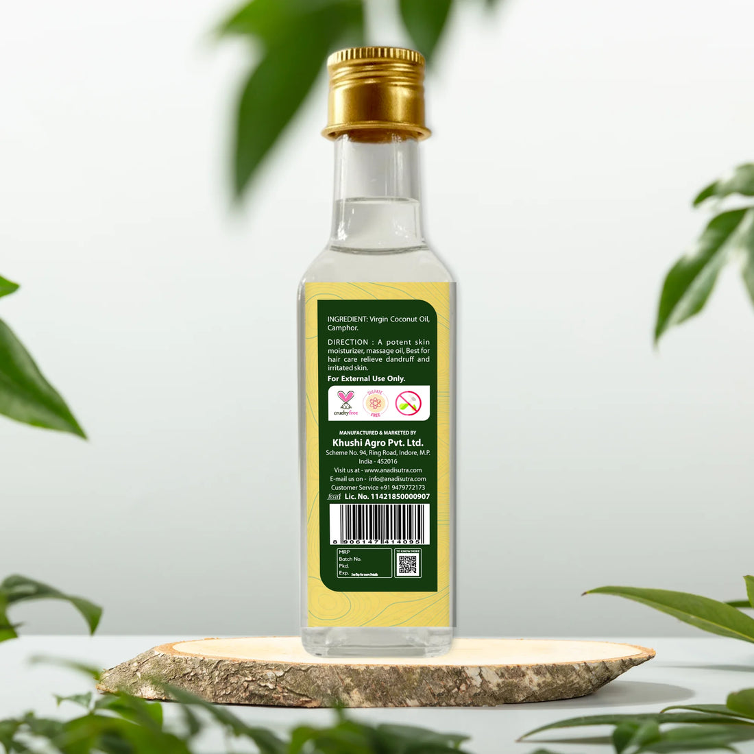 Coconut Camphor Oil 100 ml | Authentic Vedic Hair Oil, Cold Crushed Blend