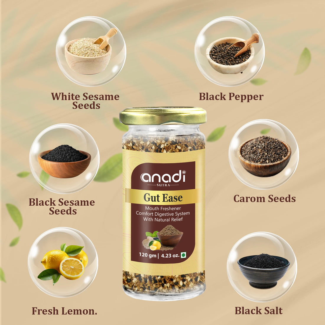 Gut Ease 120 gm | Roasted Ajwain Mukhwas | Ancient Mouth Freshener