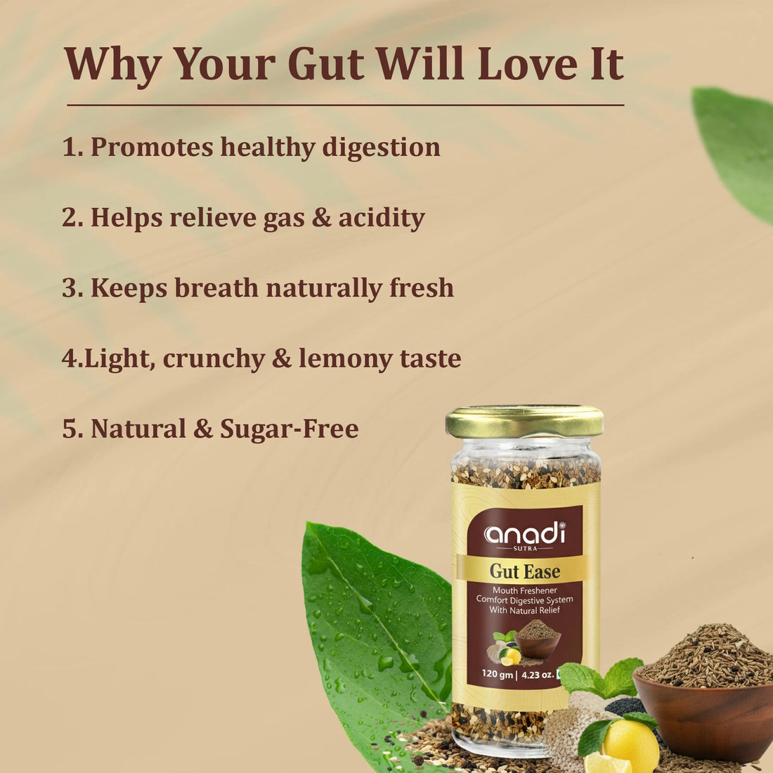 Gut Ease 120 gm | Roasted Ajwain Mukhwas | Ancient Mouth Freshener