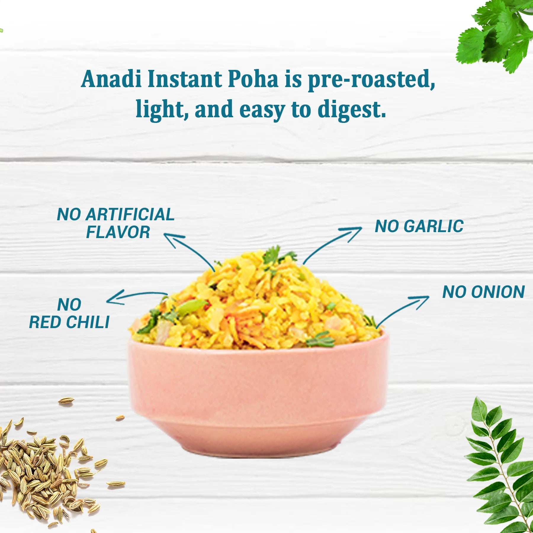 Instant Poha Mix 75 gm | Wholesome Breakfast, Preservative-Free | Pre-Roasted | Red Chili Free | No Refined Sugar | No Palm Oil