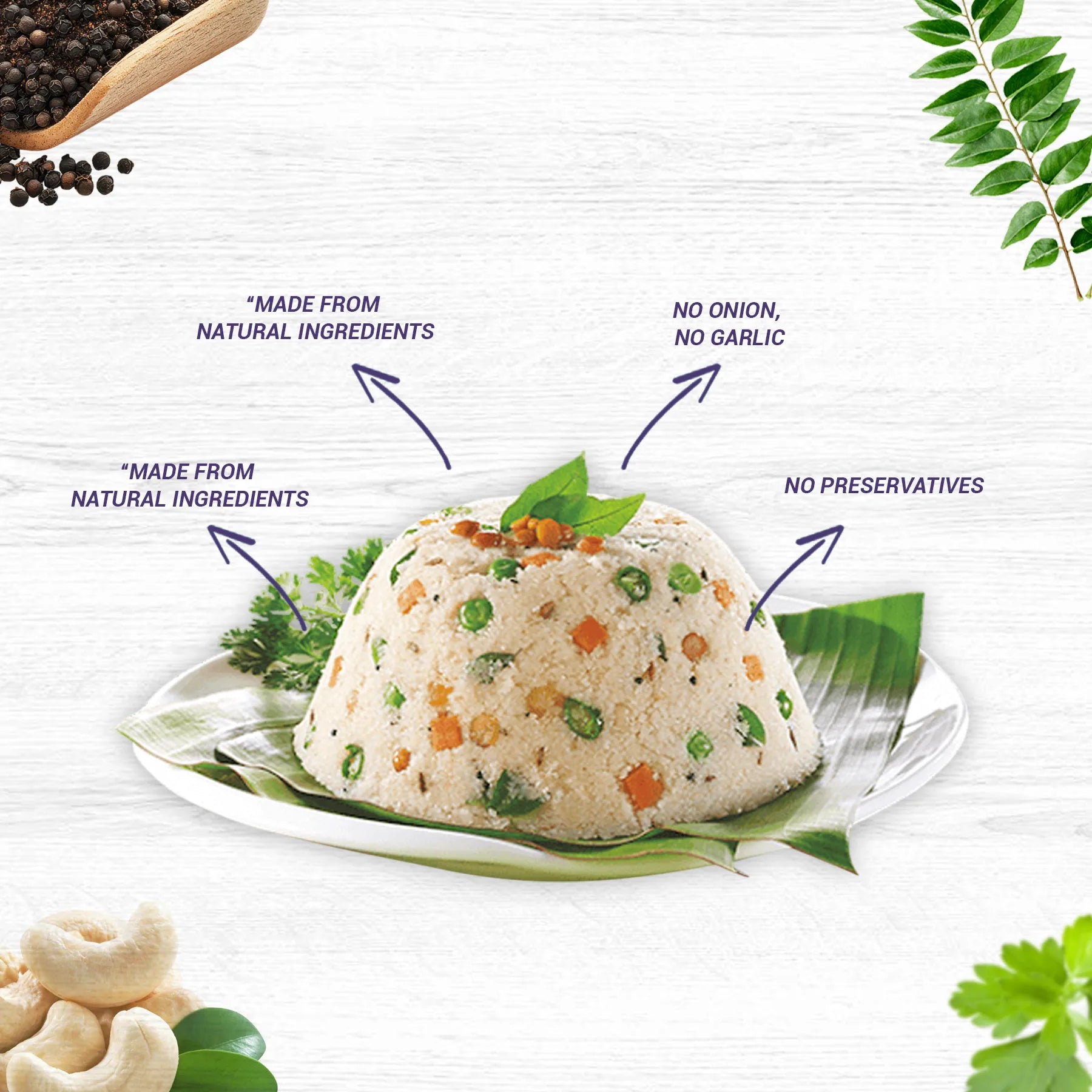 Instant Upma 75 gm | Pre-Roasted In Bilona Ghee Rawa | Nutritious Breakfast | No Red Chili | Travel Friendly | Gluten Free | No Refined Sugar