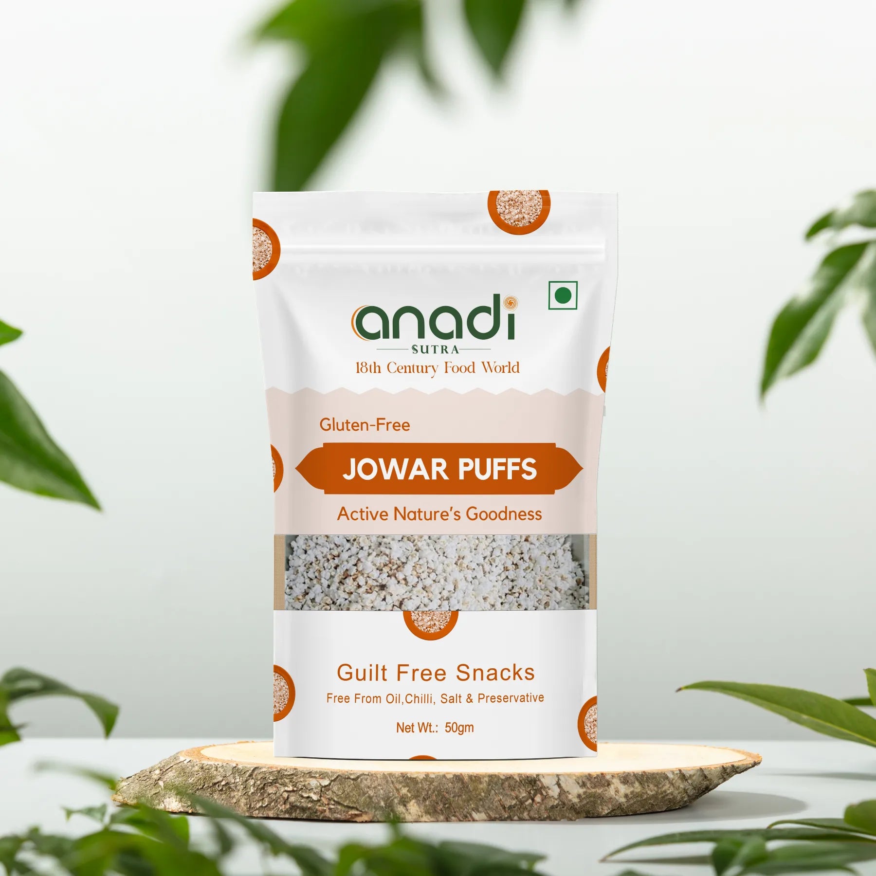 Jowar Puffs 50 gm | Crunchy Snack with Black Salt