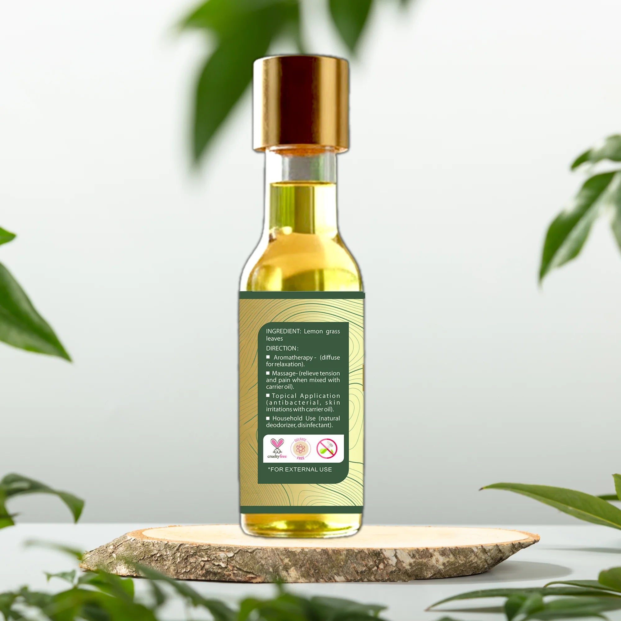 Lemongrass Oil 15 ml | Pure Cold Crushed Oil  | Combats bacteria and fungi