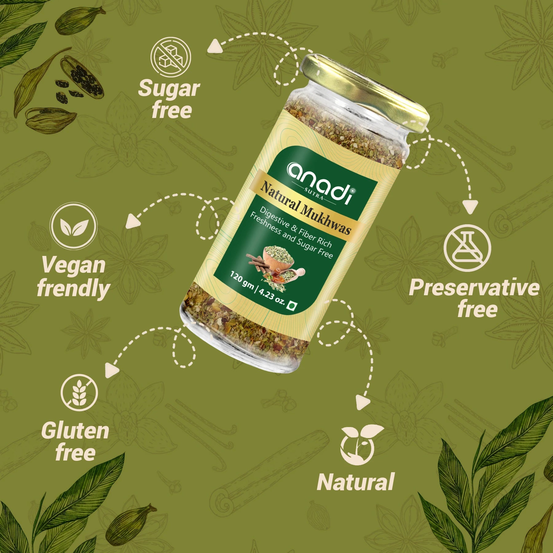 Natural Mukhwas 120 gm | Saliva Booster | Ancient Mouth Freshener