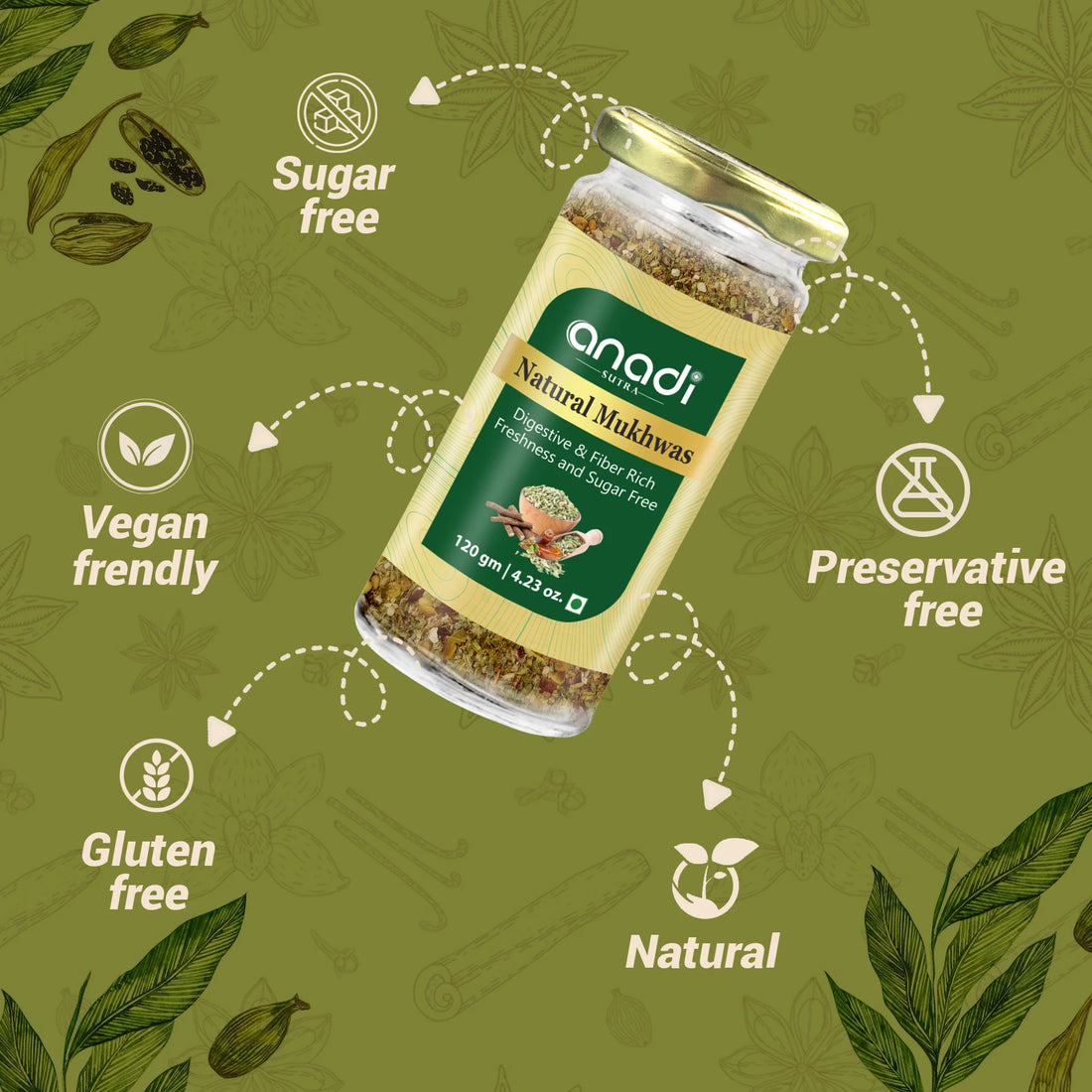 Natural Mukhwas 120 gm | Saliva Booster | Ancient Mouth Freshener