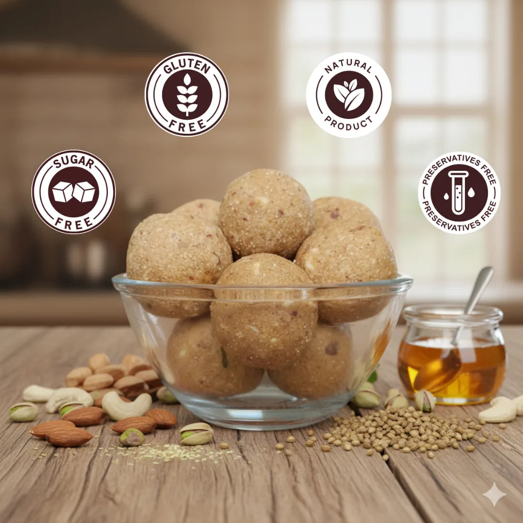 Panjiri Ladoo 200 gm | Made with Coriander Seeds Powder | Home Made Taste | No Refined Sugar