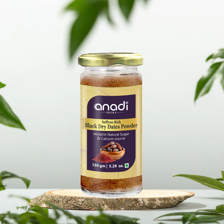 Saffron Rich Black Dry Dates Powder 150 gm | Medjool Khajur Kesar Elaichi Mix Powder | Natural Sweetness