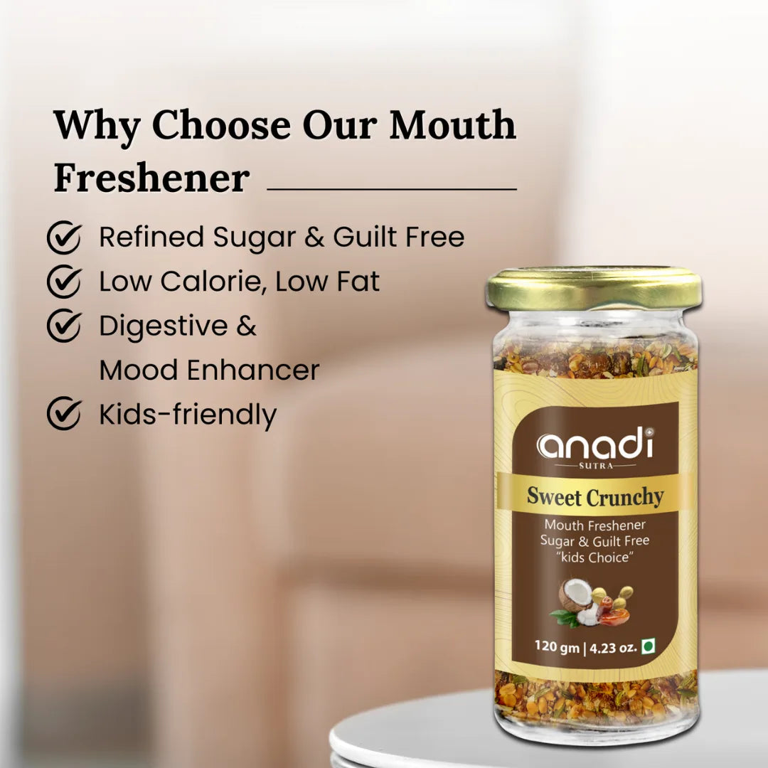 Sweet Crunchy 120 gm | Handcrafted Mukhwas | Breath Freshener | Mood Enhancer | Support Relief From Spicy Food | India's Best Mouth Freshener