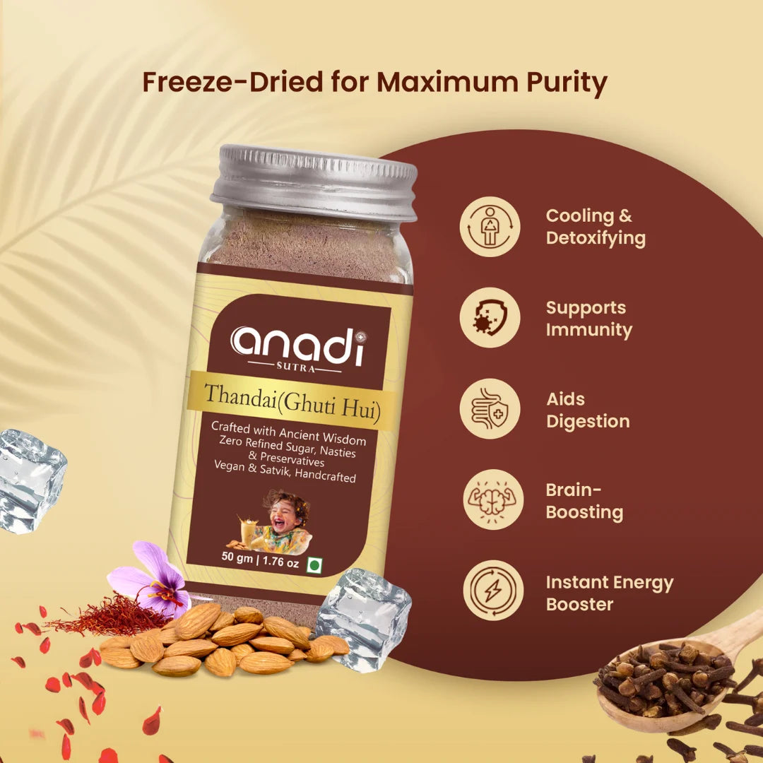 Freeze Dried Thandai 50 gm |  1st time in India | World’s Best Asli Thandai | 100% Natural | Luxurious Drink / Beverage | Goodness of Muscovado