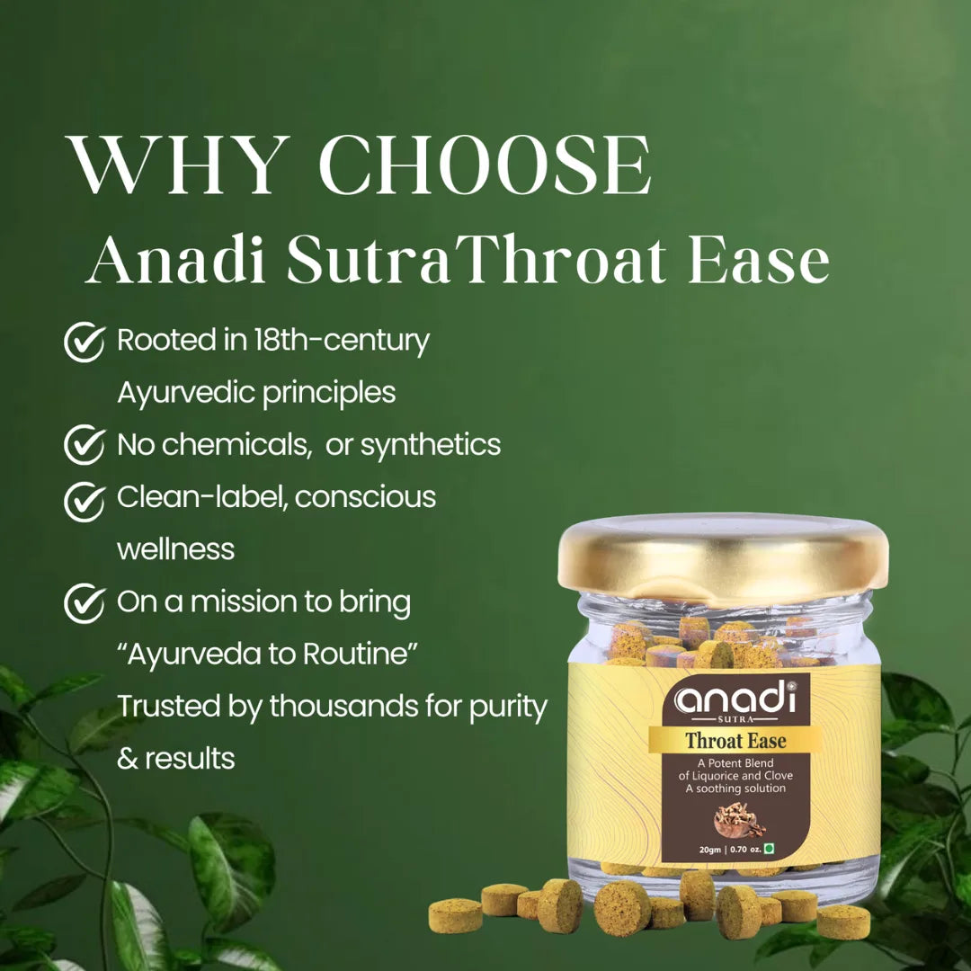 Throat Ease 20 gm | Support Sore Throat & Cough Relief | Liquorice Mulethi Clove Tablets / lozenge