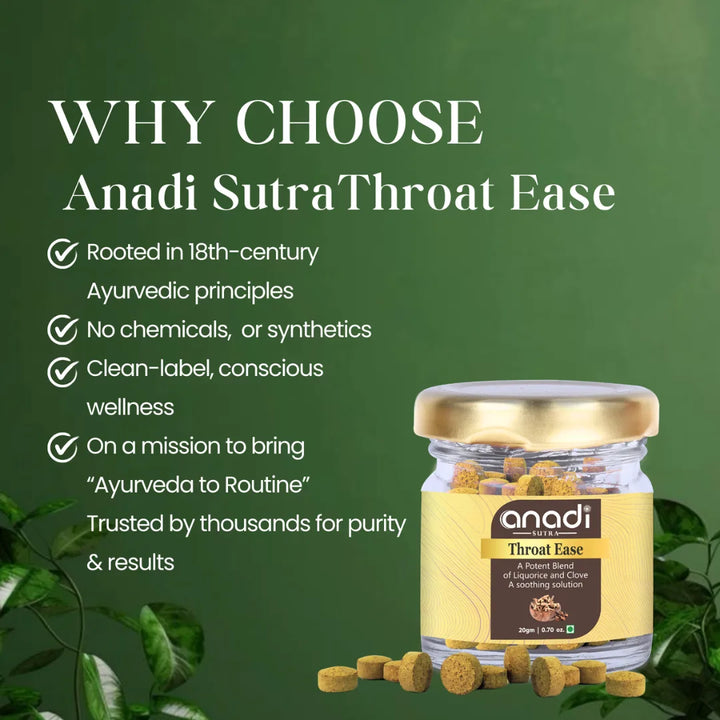 Throat Ease 20 gm | Support Sore Throat & Cough Relief | Liquorice Mulethi Clove Tablets / lozenge
