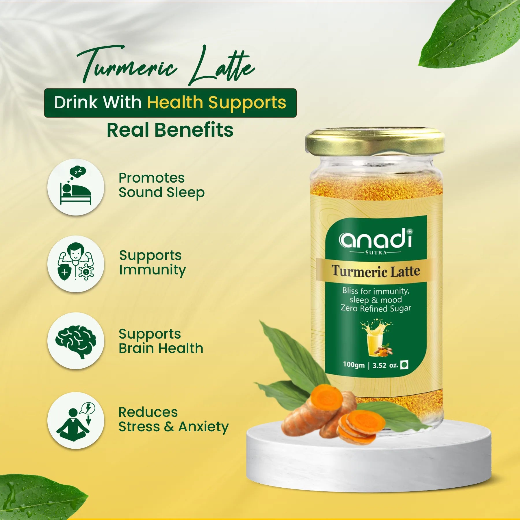 Turmeric Latte 100 gm | Superior Quality Red Turmeric, Mamra Almonds | Multi-functional Drink