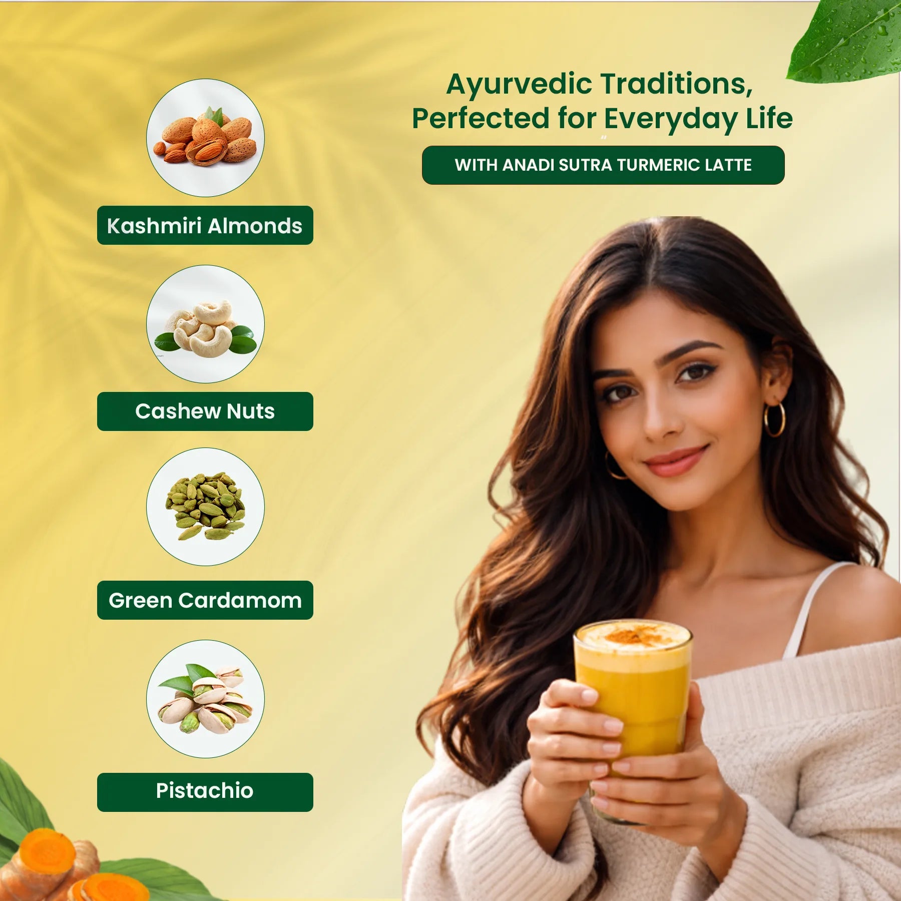 Turmeric Latte 100 gm | Superior Quality Red Turmeric, Mamra Almonds | Multi-functional Drink