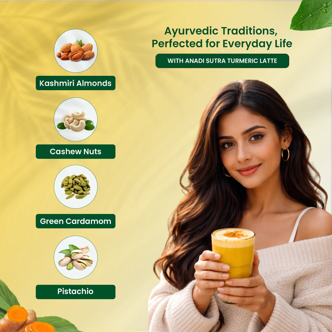 Turmeric Latte 100 gm | Superior Quality Red Turmeric, Mamra Almonds | Multi-functional Drink