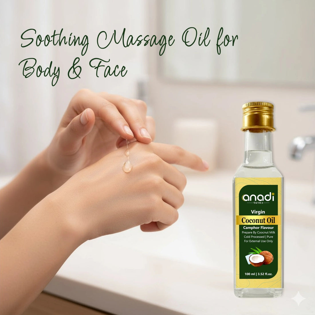 Coconut Camphor Oil 100 ml | Authentic Vedic Hair Oil, Cold Crushed Blend