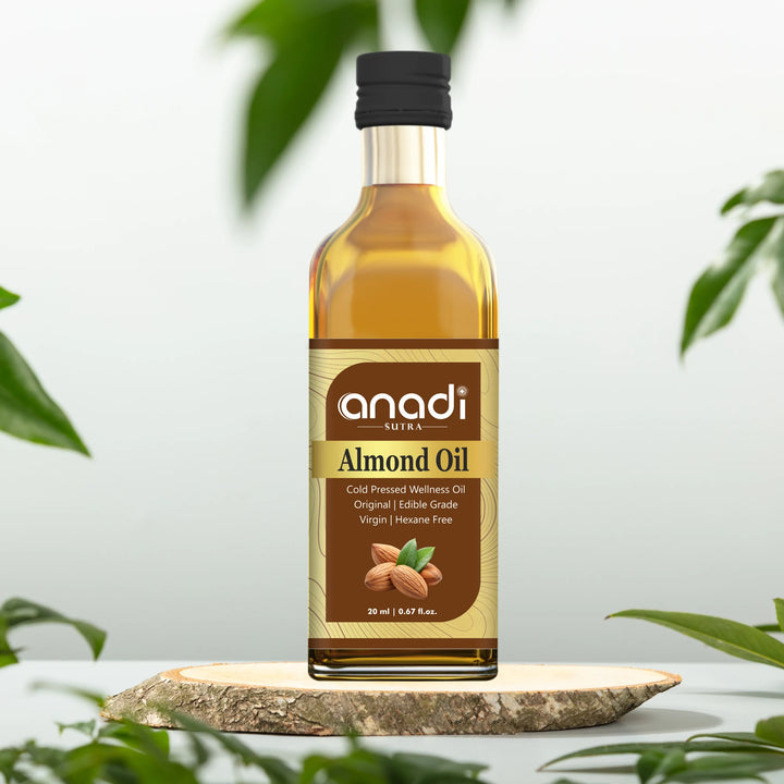 Almond Oil 20 ml | 100% Pure Cold Crushed Oil |  Best for Skin & Hair | Thicker & Unrefined | Lowers Cholesterol Level