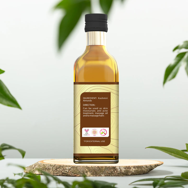 Almond Oil 20 ml | 100% Pure Cold Crushed Oil |  Best for Skin & Hair | Thicker & Unrefined | Lowers Cholesterol Level