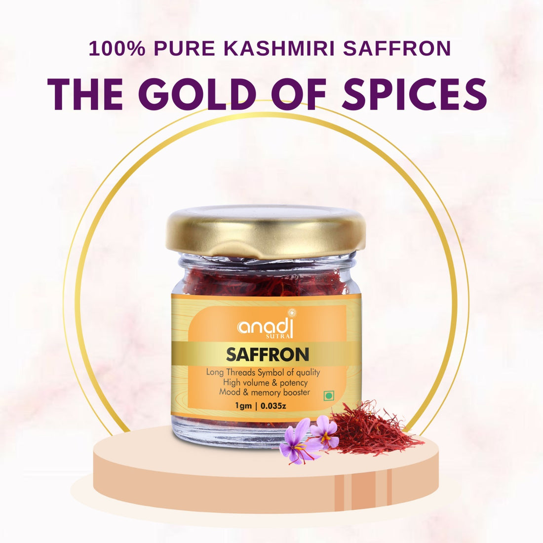 Saffron 1 gm |  Red Stigma | Reddish Longest Threads | High in Volume | Premium Variety