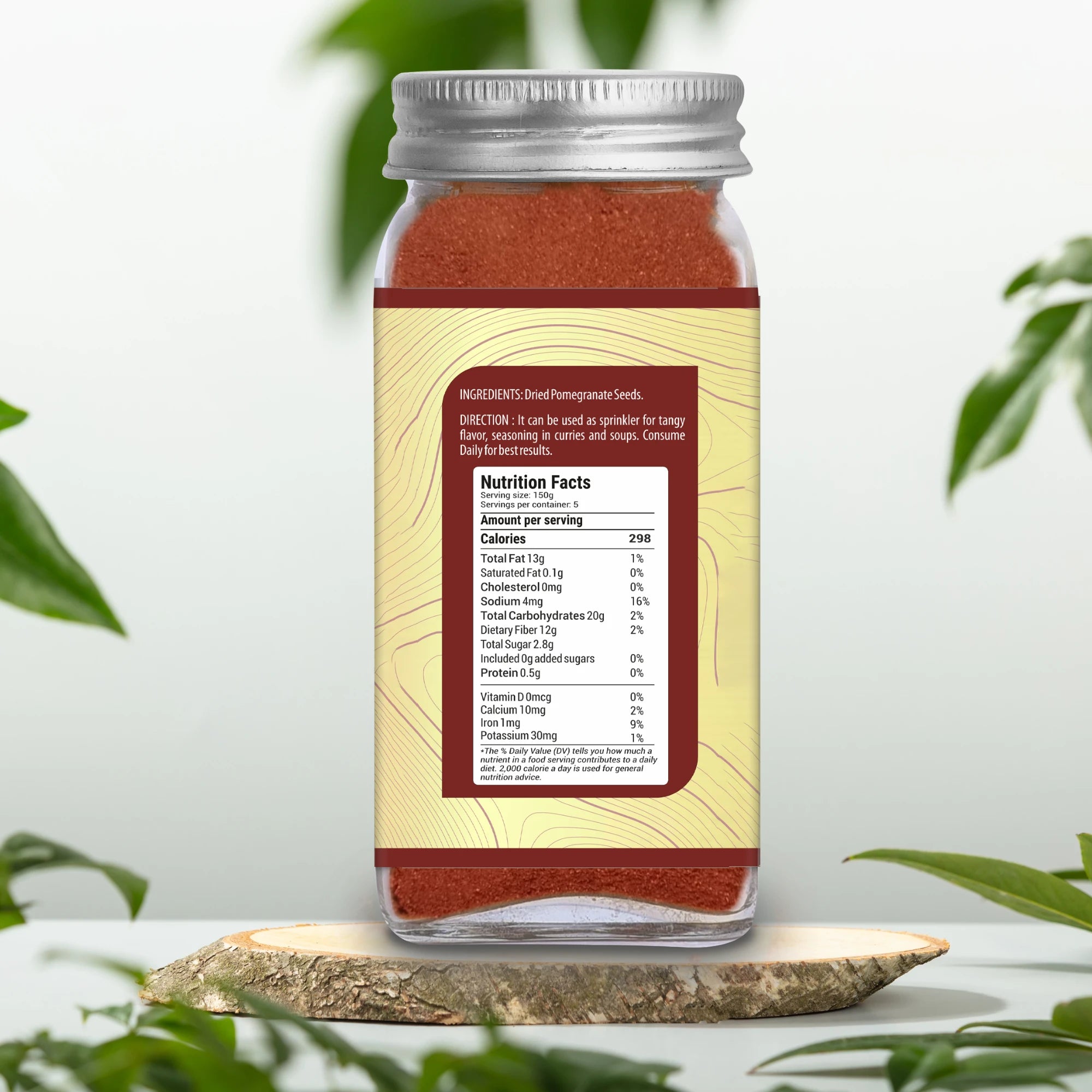 Anardana Powder 50 gm | Pomegranate Seeds Powder | Sprinkle it over salads and fruit chaat to boost the tangy flavor | Promotes Healthy Digestion | Relieves Acidity & Bloating