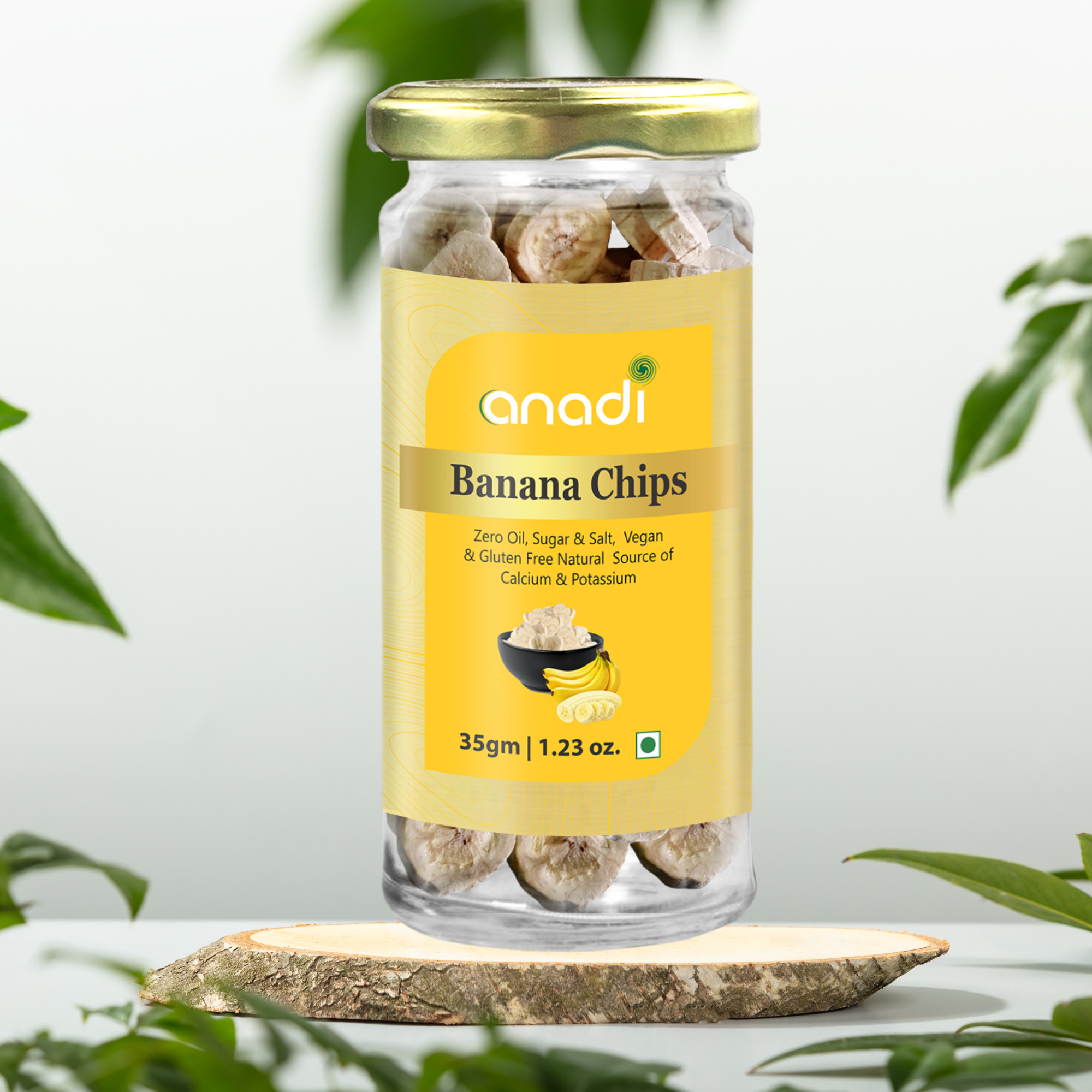 Banana Chips 35 gm | Freeze Dried | 100% Natural Banana Fruit / Kela Chips | No Added Sugar | Vegan & Gluten-Free