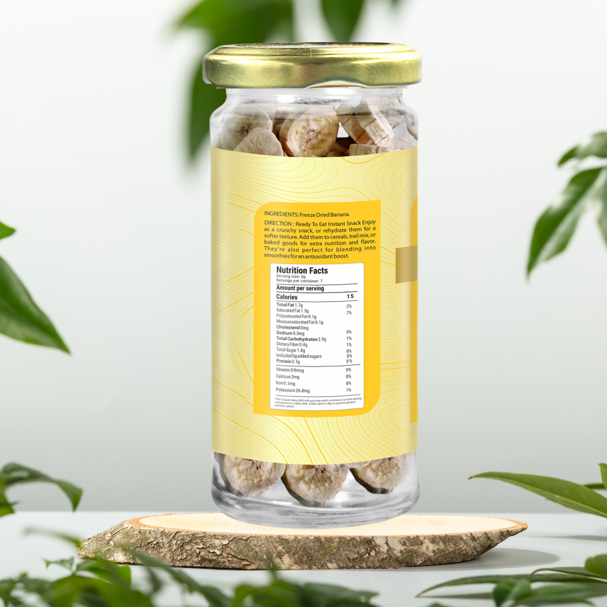 Banana Chips 35 gm | Freeze Dried | 100% Natural Banana Fruit / Kela Chips | No Added Sugar | Vegan & Gluten-Free