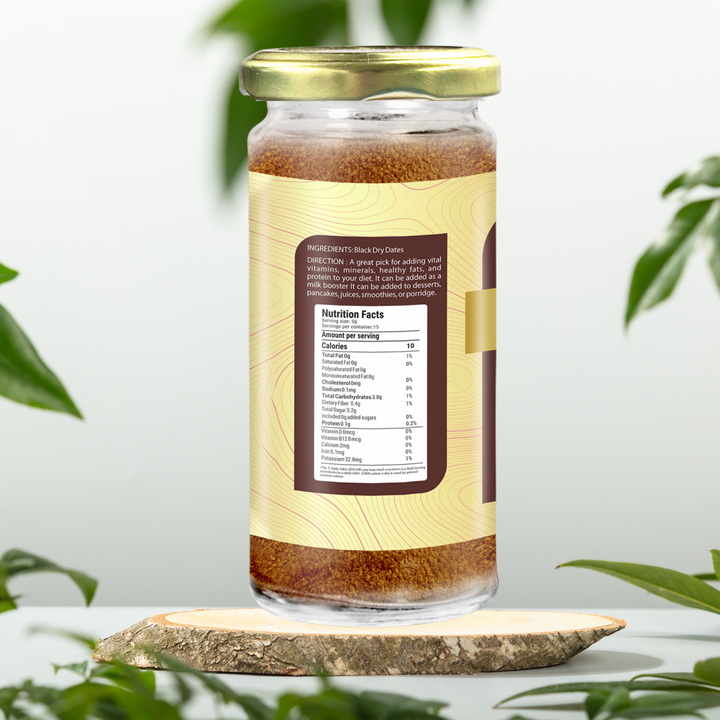 Black Dry Dates Powder 100 gm | 100% Natural Kharek Powder | No Added Sugar | Vegan & Gluten-Free