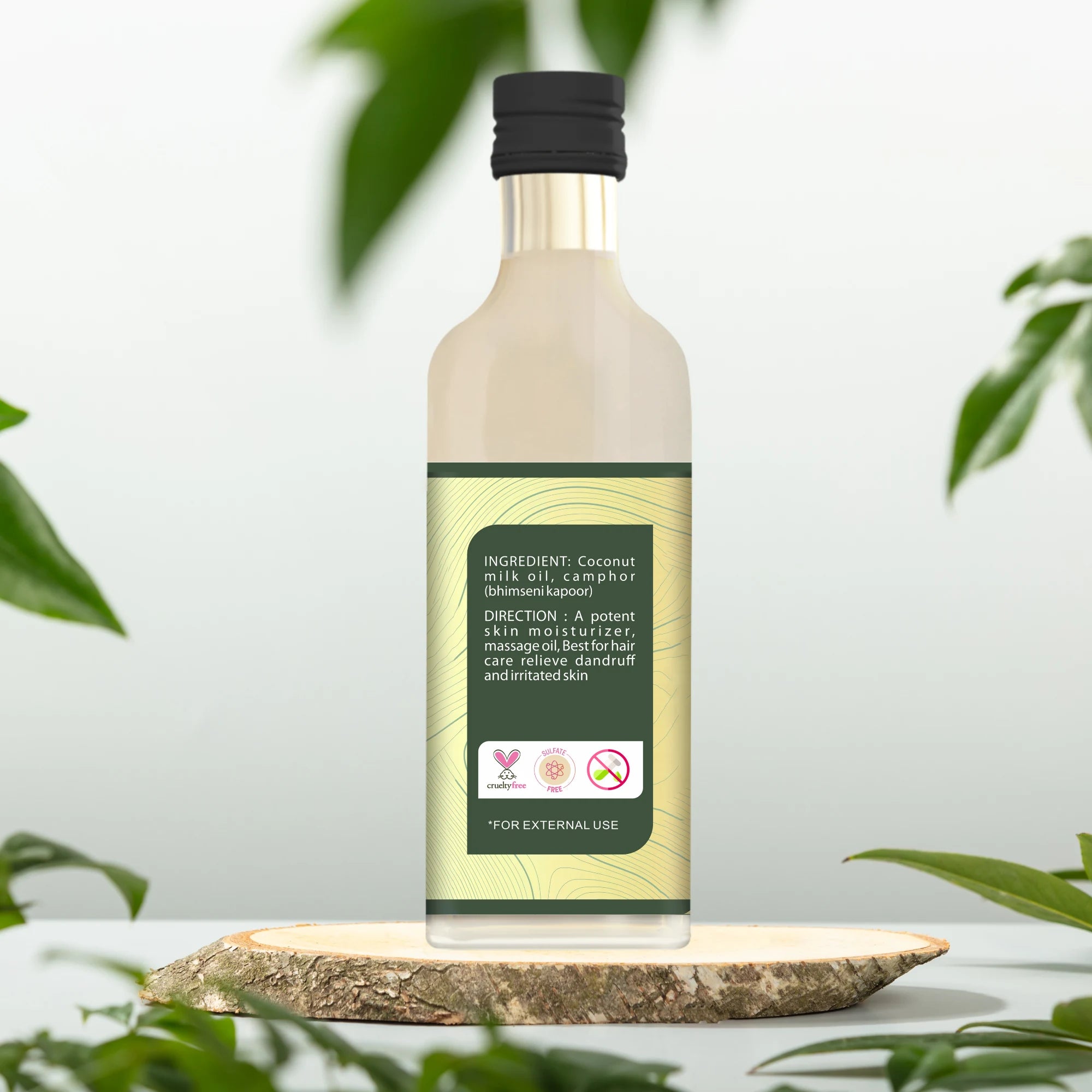 Coconut Camphor Oil 20 ml | Natural Glow | Dandruff Relief | Healthy Scalp | Relaxing & Calming | 100% Pure Cold Crushed Oil |  Nature’s Deep Nourishment for Healthier Shine | *For External Use Only*