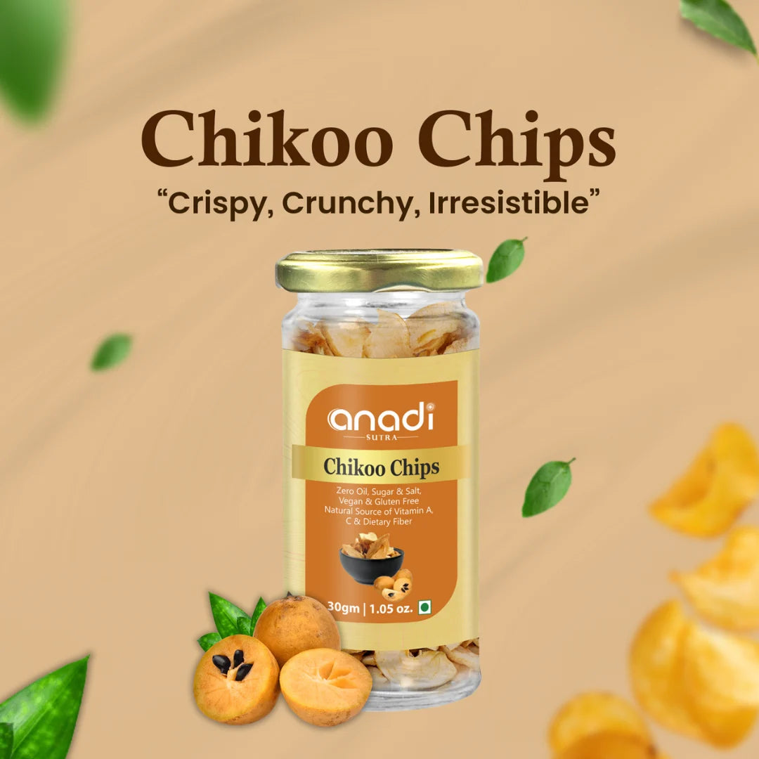 Chikoo Chips 30 gm | Freeze Dried | 100% Natural Sapota Fruit Chips | No Added Sugar | Vegan & Gluten-Free