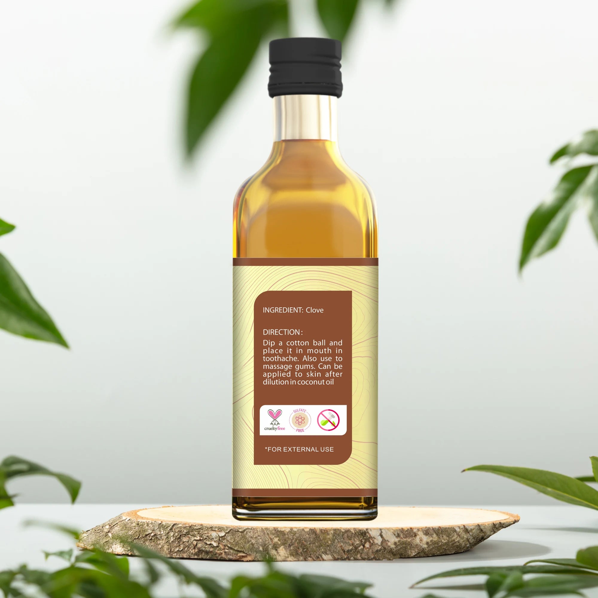 Clove Oil 20 ml |  Best for Toothache & Backpain Relief | 82-83% High Eugenol Content | 100% Pure Cold Crushed Oil | *For External Use Only*