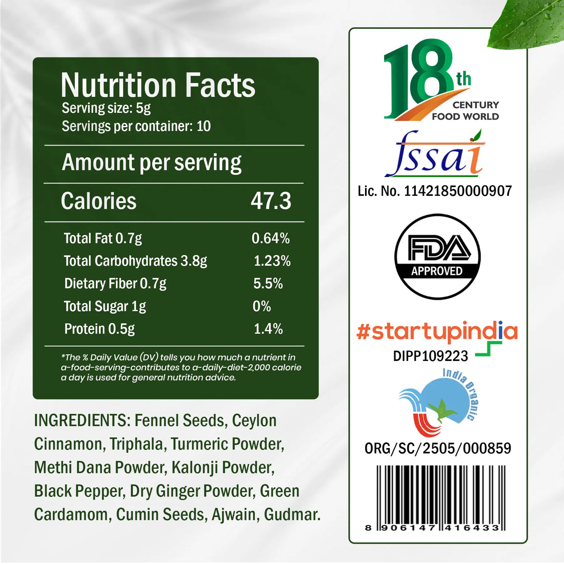 Fat Away 100 gm | Herbal Slimming Powder | Metabolism Support | Weight Management Support | Garcinia Cambogia, Fenugreek, Cinnamon & Triphala | No Added Sugar | For Active Lifestyle