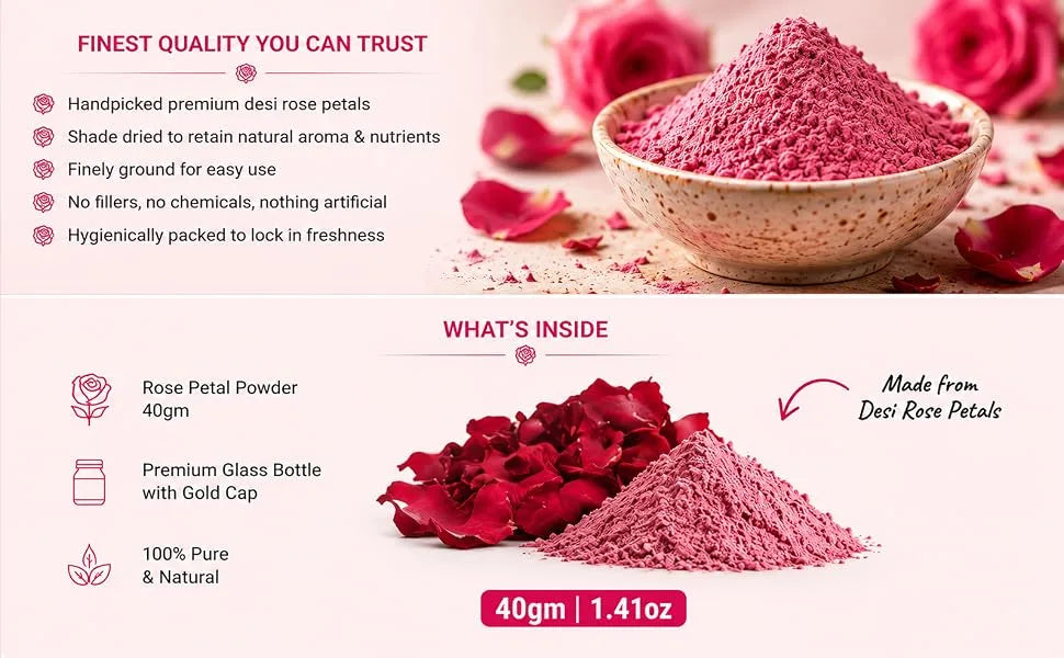 Rose Petal Powder | 40 gm