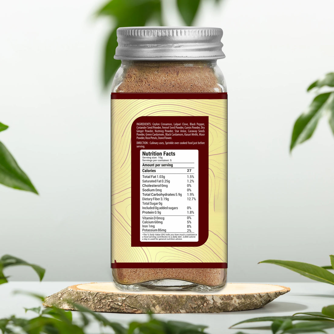 Garam Masala 50 gm | No Red Chilli, Cassia | Enrich with Ceylon Cinnamon | Best Masala For All Culinary, Snacks & Salad