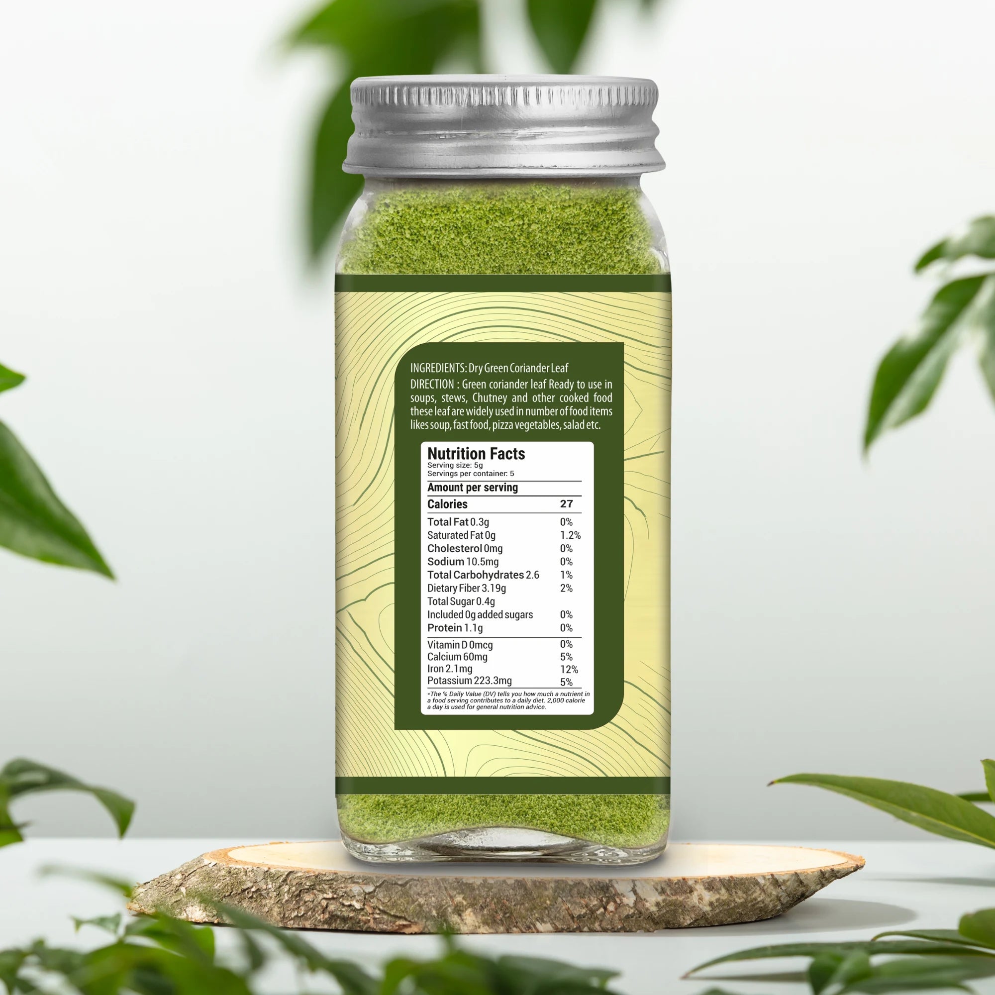 Green Coriander Leaf Powder 50 gm | Aids Digestion | Acts As a Blood Purifier | Enhancing Appetite | Distinctive Flavor | Dhaniya Patti Powder