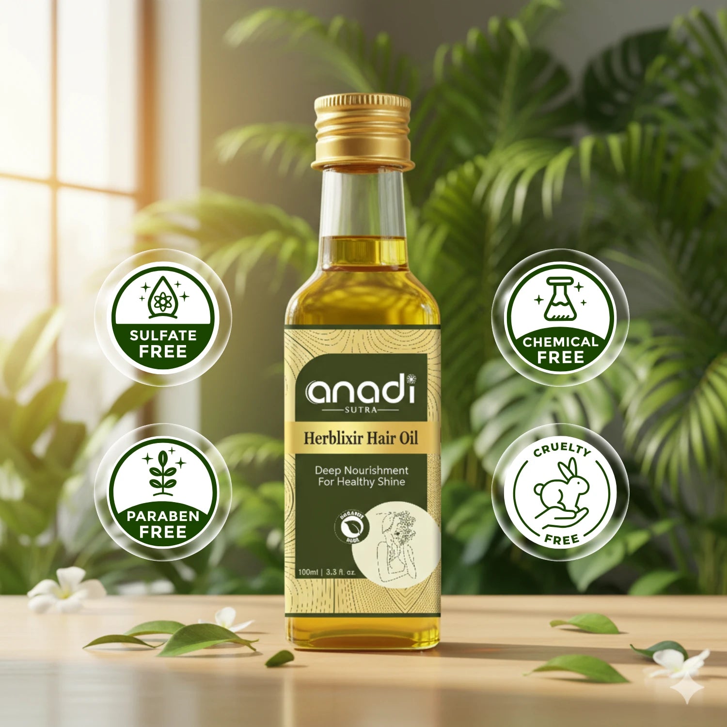 Herblixir Hair Oil 20 ml | 100% Pure Cold Crushed Oil |  Nature’s Deep Nourishment for Healthier Shine