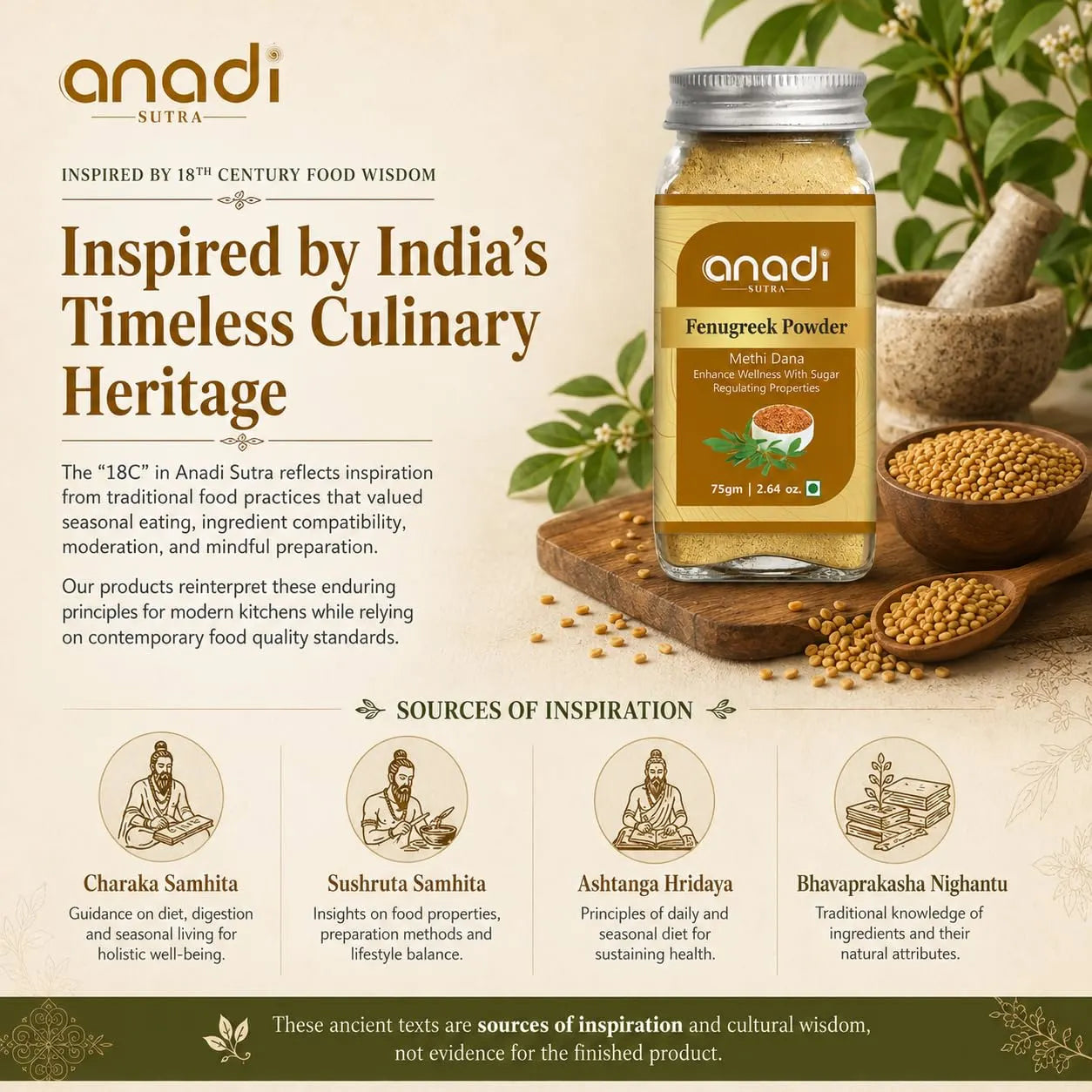Fenugreek seeds powder jar with a wooden bowl of golden powder and scattered seeds