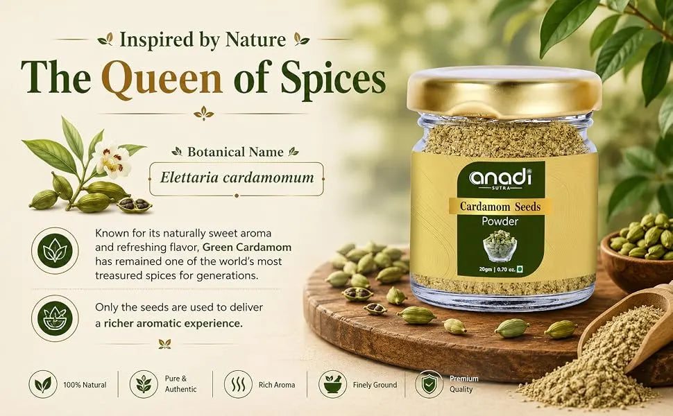 Green Cardamom Seeds Powder | 20 gm