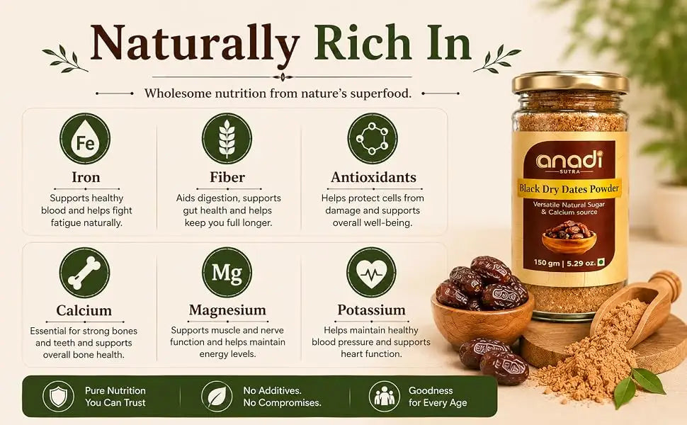 Black Dry Dates Powder | 100 gm