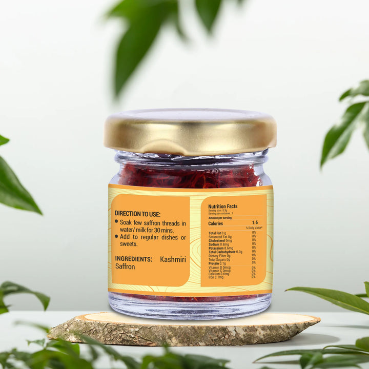 Saffron 1 gm |  Red Stigma | Reddish Longest Threads | High in Volume | Premium Variety